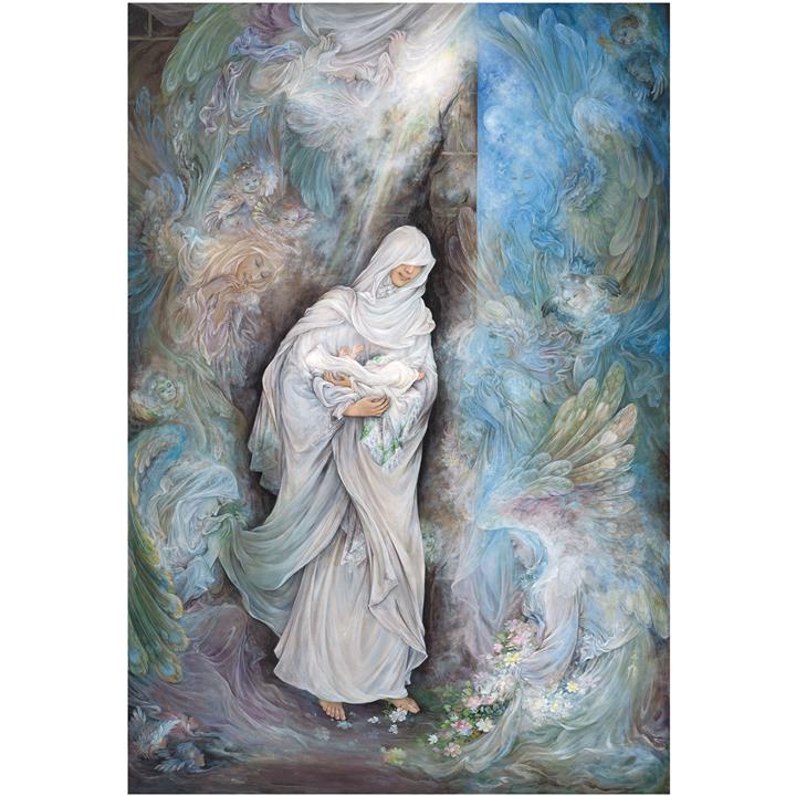 کارت پستال مینیاتور استاد فرشچیان طرح مولود کعبه